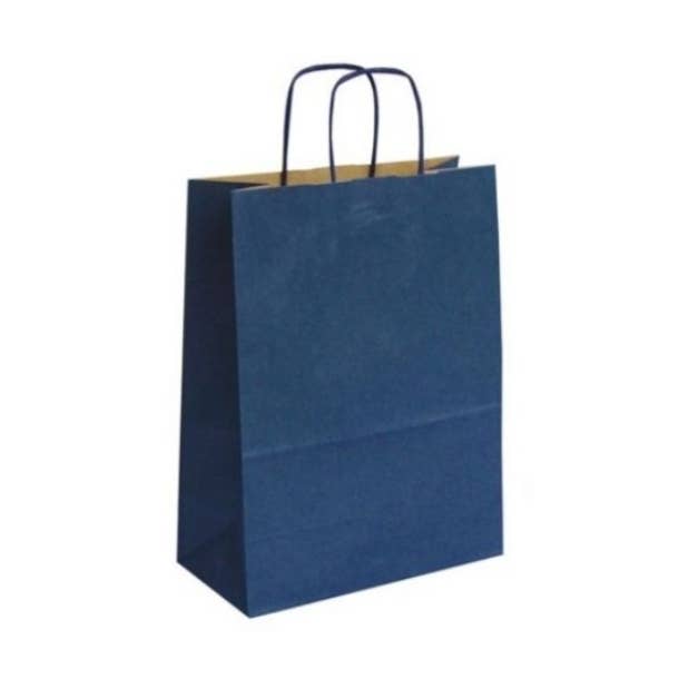 Mini Art Products – Saco de presente por atacado – Saco de papel médio azul escuro - 100 unidades0