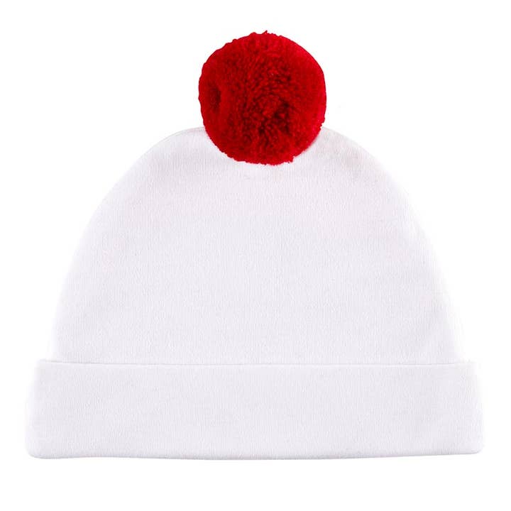Santa Baby Newborn Pom Pom Hat for wholesale by Stephan Baby by Creative Brands