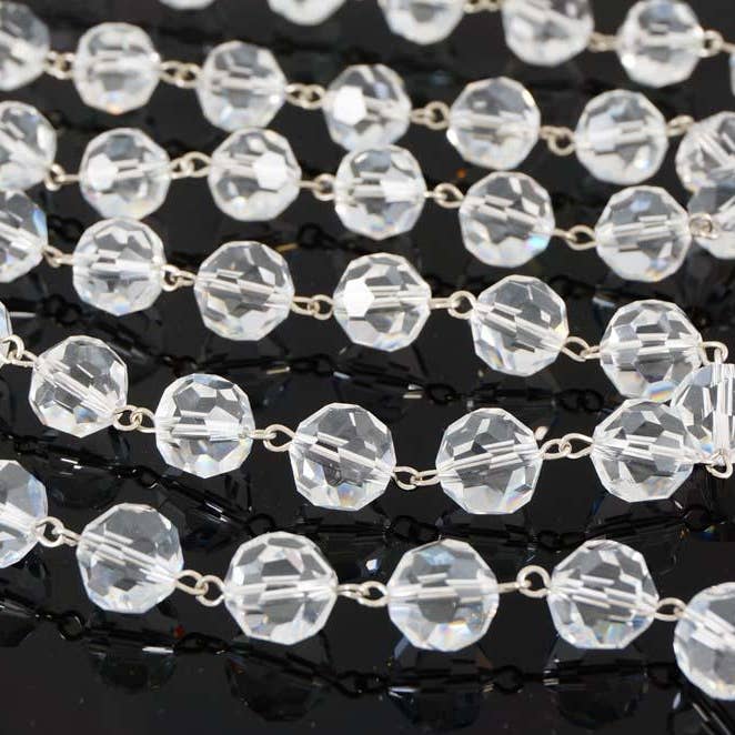 6FT Faceted Round Crystal Bead Chain for wholesale by Decor N Beyond