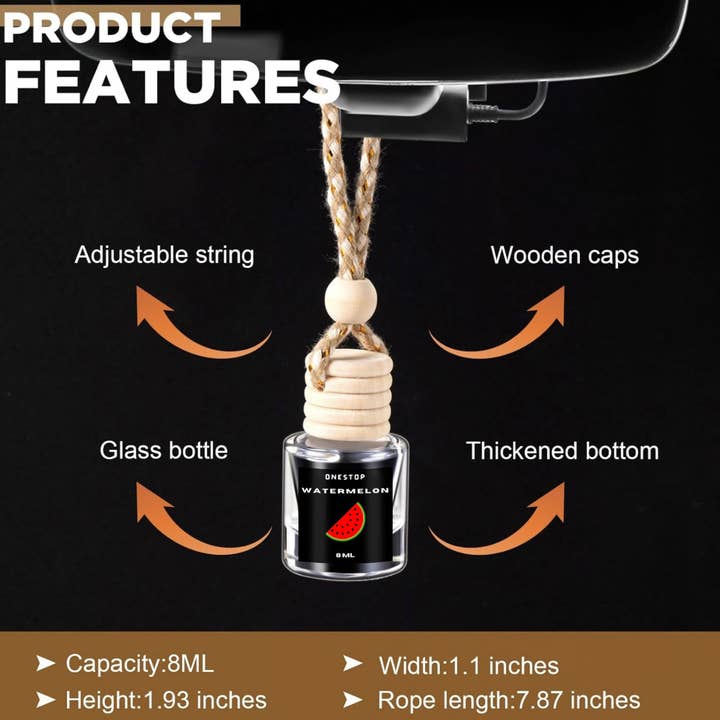 OneStop Candles LLC - Venta al por mayor Ambientador de coche - Unisex - Difusor ambientador para coche con forma de sandía2