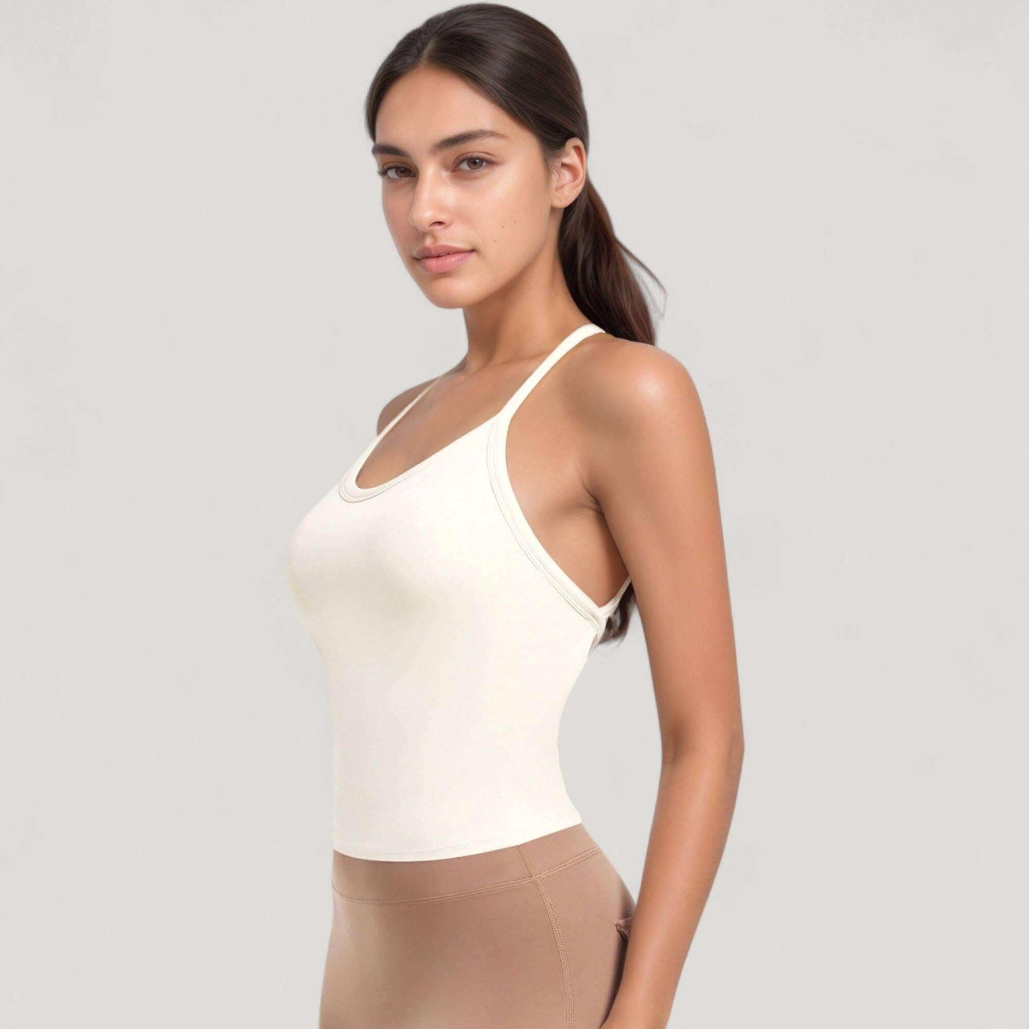 Active by Anna-Kaci - Wholesale Athletic Top - Women's - Strappy Crisscross Back Athletic Tank Top with Built-In Shel2