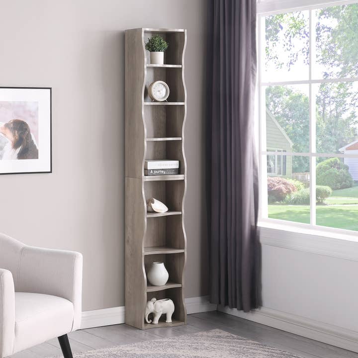 8-Layer Ultra-Thin Adjustable Wavy Border Bookshelf for wholesale by VTNG50