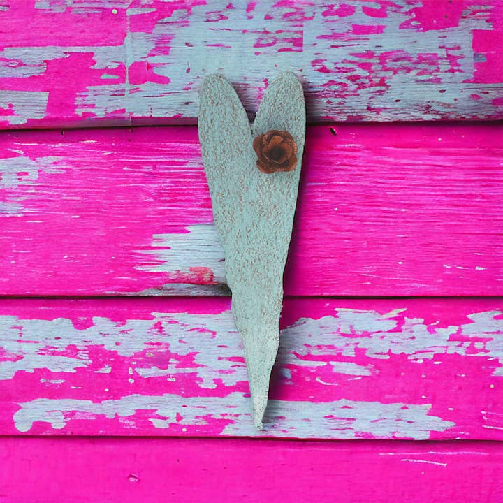 Cartello metallico metallico a forma di cuore in metallo riciclato giardino per la vendita all'ingrosso da parte di Whimsies