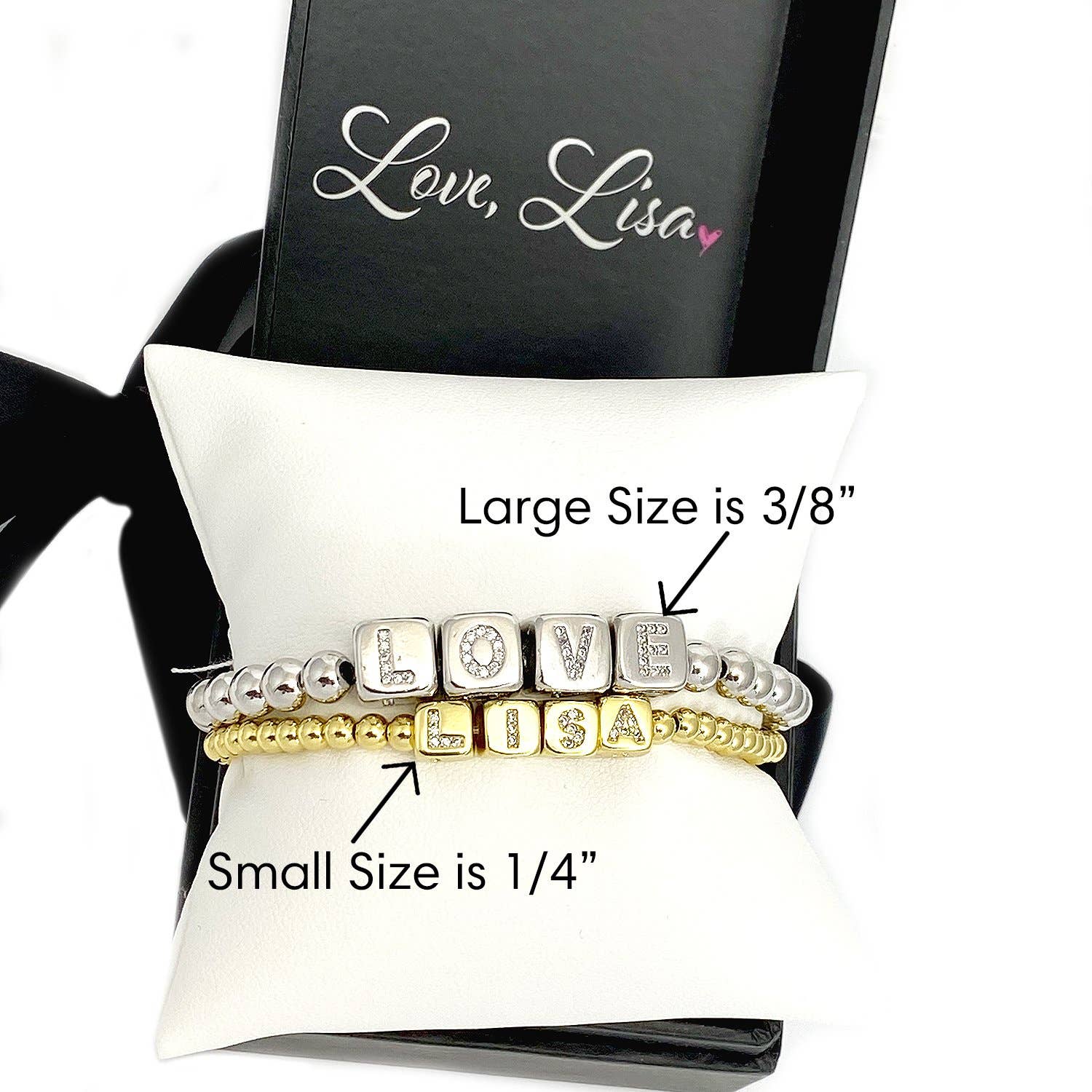 Love, Lisa - Wholesale Beaded Bracelet - Personalized Small Block Letter Beaded Bracelet (4mm)9