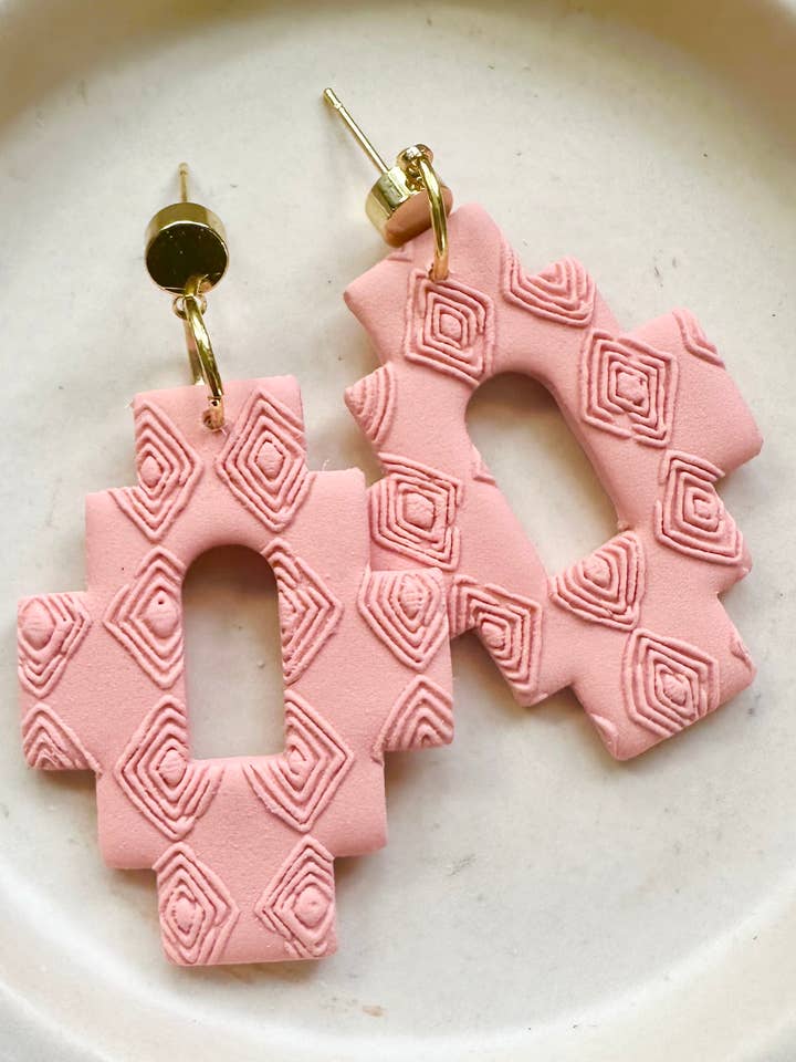 The Tara | Desert Rose Pink | Polymer Clay Earrings for wholesale by Ash + Clay