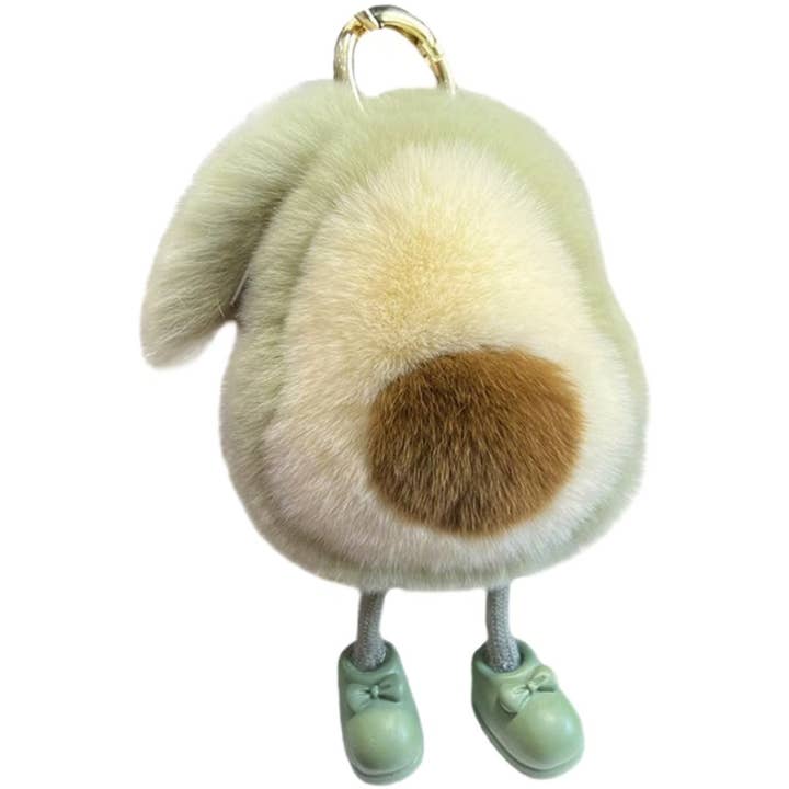 Ornaments-pompom avocado with leg keychain for wholesale by Eagle Crest Industries Inc.