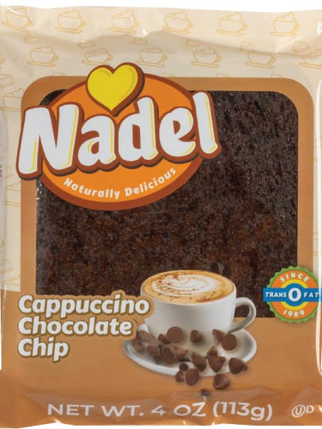 Cappuccino Chocolate Chip Cake, 24/4oz Grab&Go slices for wholesale by Nadel - Naturally Delicious