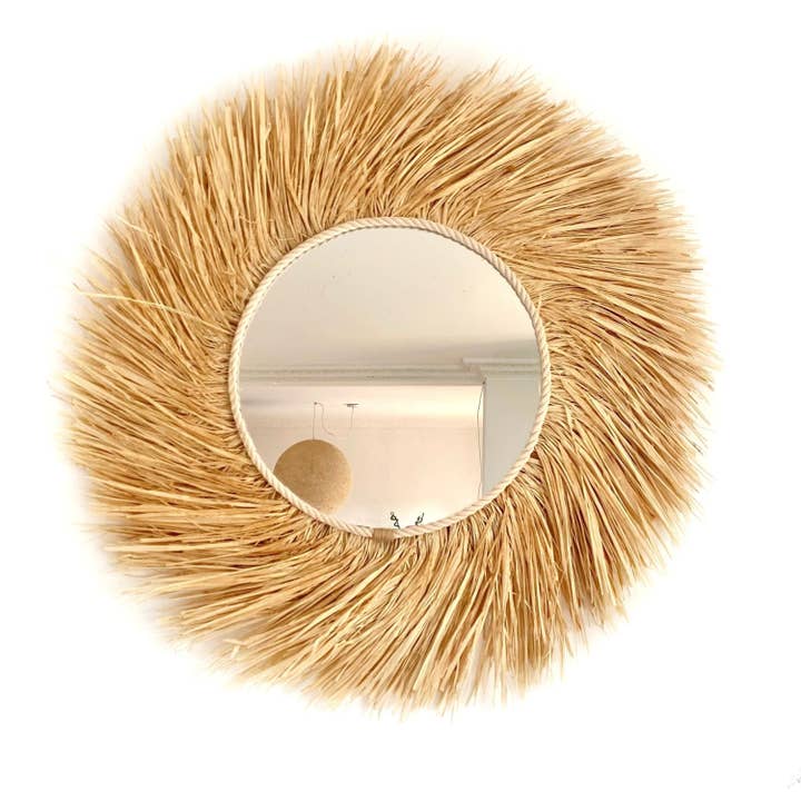 Natural Rattan Decorative Wall Mirror for wholesale by Geometrik Design