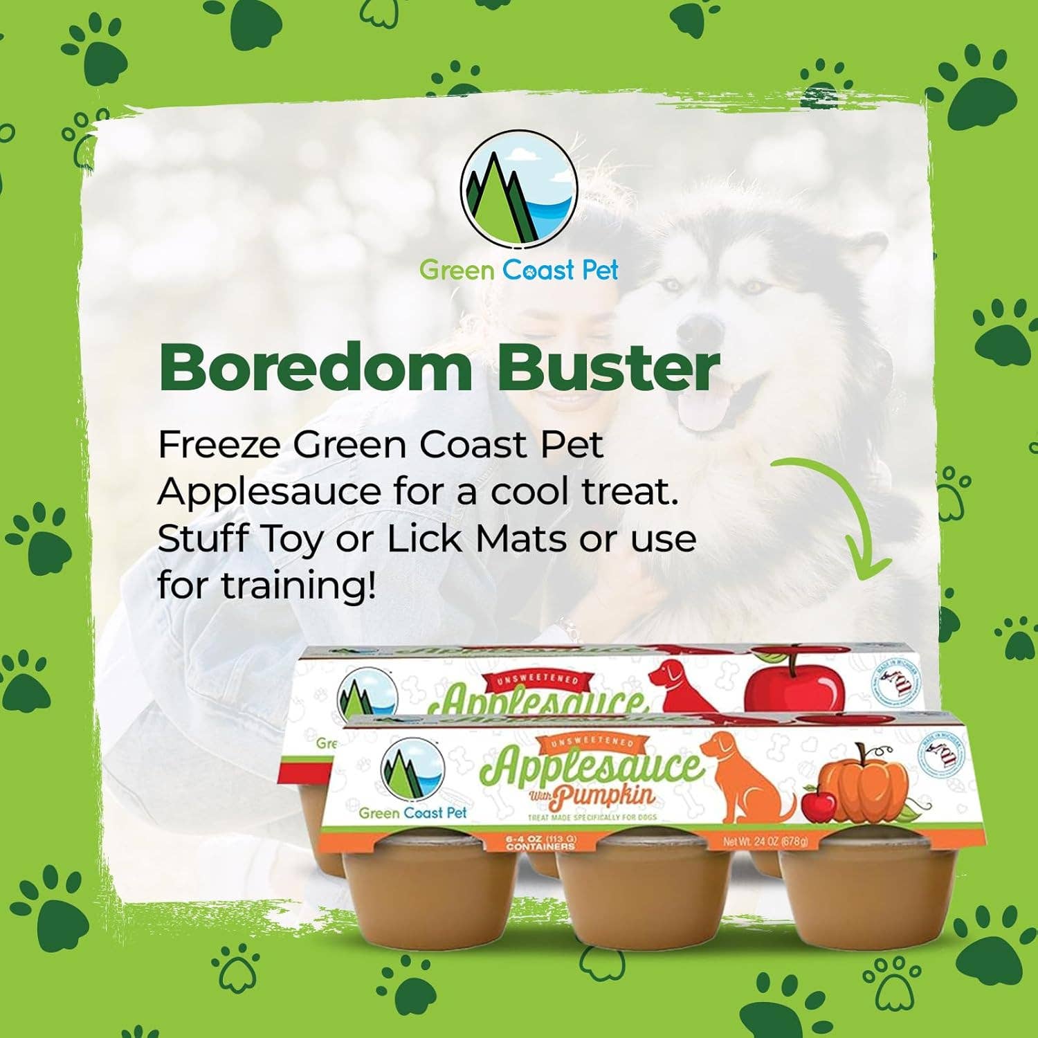 Green Coast Pet - Wholesale Pet Treats - Dog - Unsweetened Applesauce with Pumpkin for Dogs 6 Pack 4 oz2