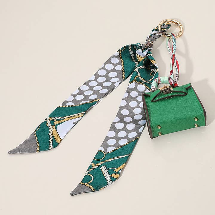 Sensibling Corp. - Wholesale Purse/Bag Accessory - Women's - Mini Purse Bag Charm with Abstract Pattern Petit Scarf