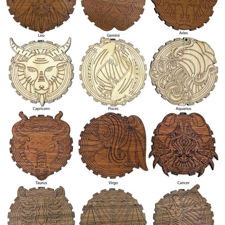 Engraved Chaos - Vendita all'ingrosso Decorazione - Ornamento con segni astrologici - Ornamento per segni zodiacali - New Age4
