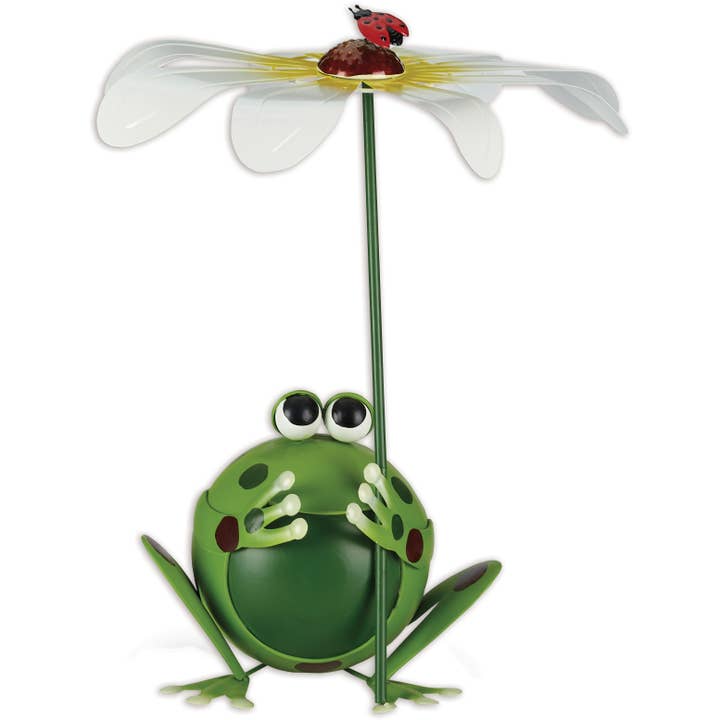 Sunset Vista Designs - Wholesale Outdoor Ornament/Decor - Frog Daisy Porch Sitter