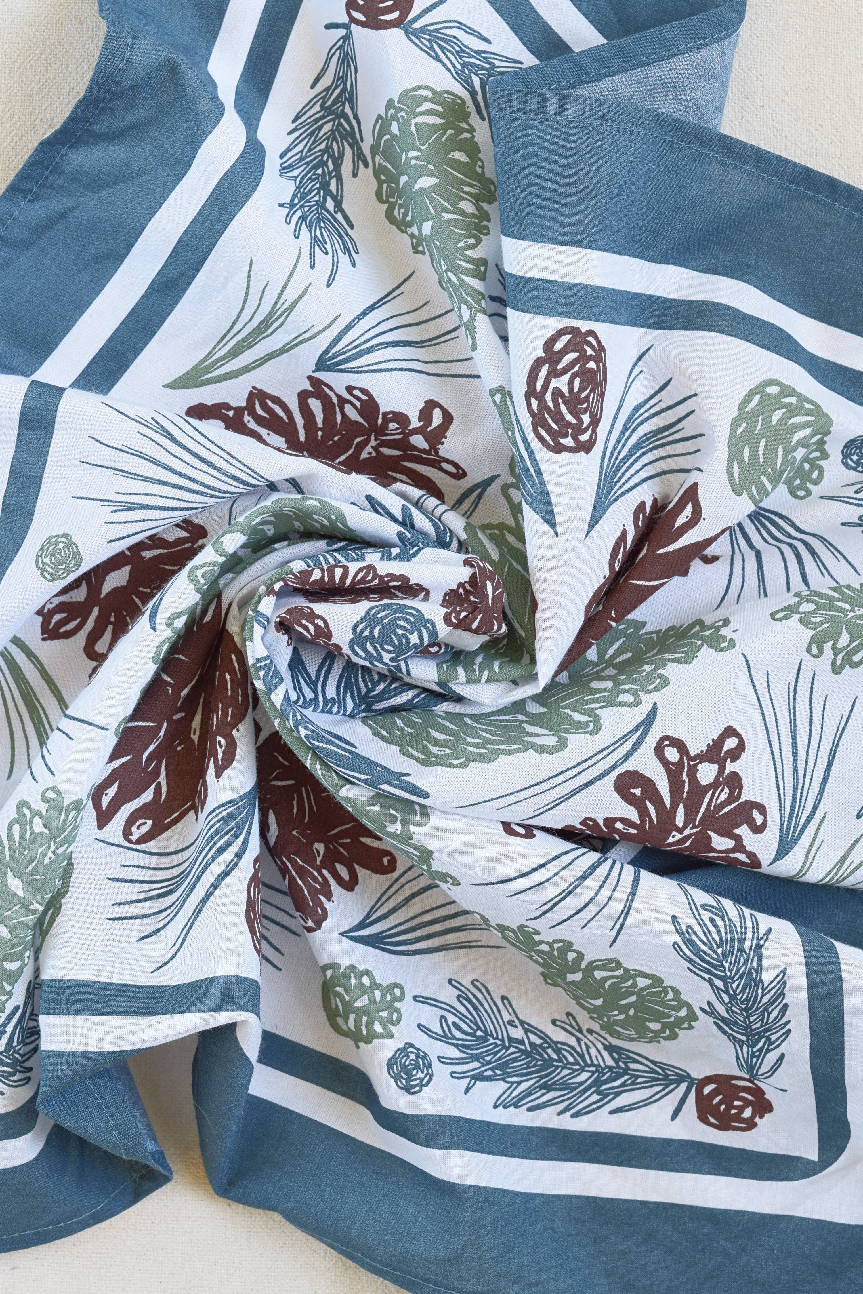 Hearth and Harrow - Wholesale Bandana - Unisex - Pine Cone Bandana - 100% Cotton - Woodland - Soft Green5