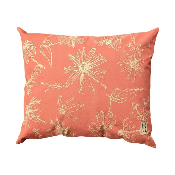 NEW Large Black Eyed Susan Pillow (Coral Pink) for wholesale by Eric & Christopher