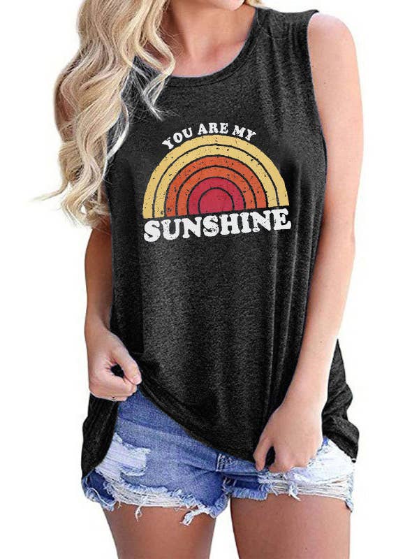 Sunshine Rainbow tanktops voor wholesale door Suzie Q USA