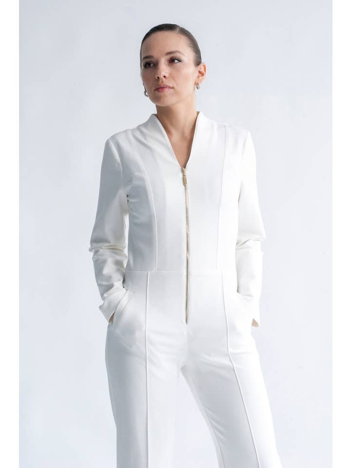 TAVROVSKA – Engroshandel Jumpsuit - Dame – Hvid Formel Bryllup Jumpsuit Kvinder Brudepige Jumpsuit Wedd3