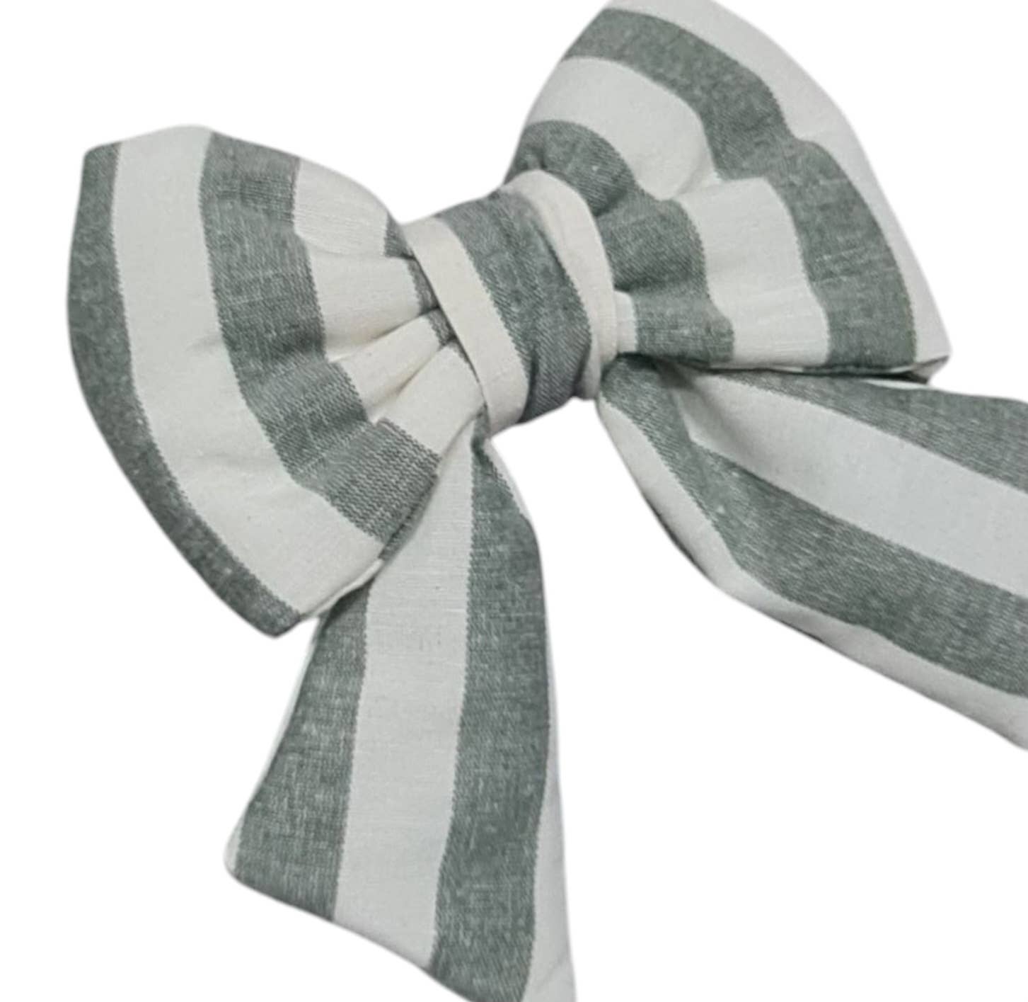 Lunaria Lab - Wholesale Christmas Decoration - Padded Bow in Wide Striped Cotton 14x15cm24