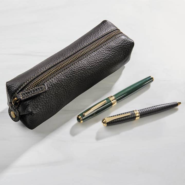 Mocha Bomber Jacket Pen Pouch for wholesale on Faire