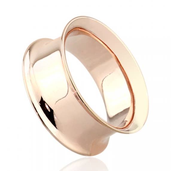 STEG GULD PVD PLÄTERAD 316L SS DUBBEL UTSVÄNGD TUNNELPLUGG för wholesale av CRAVE