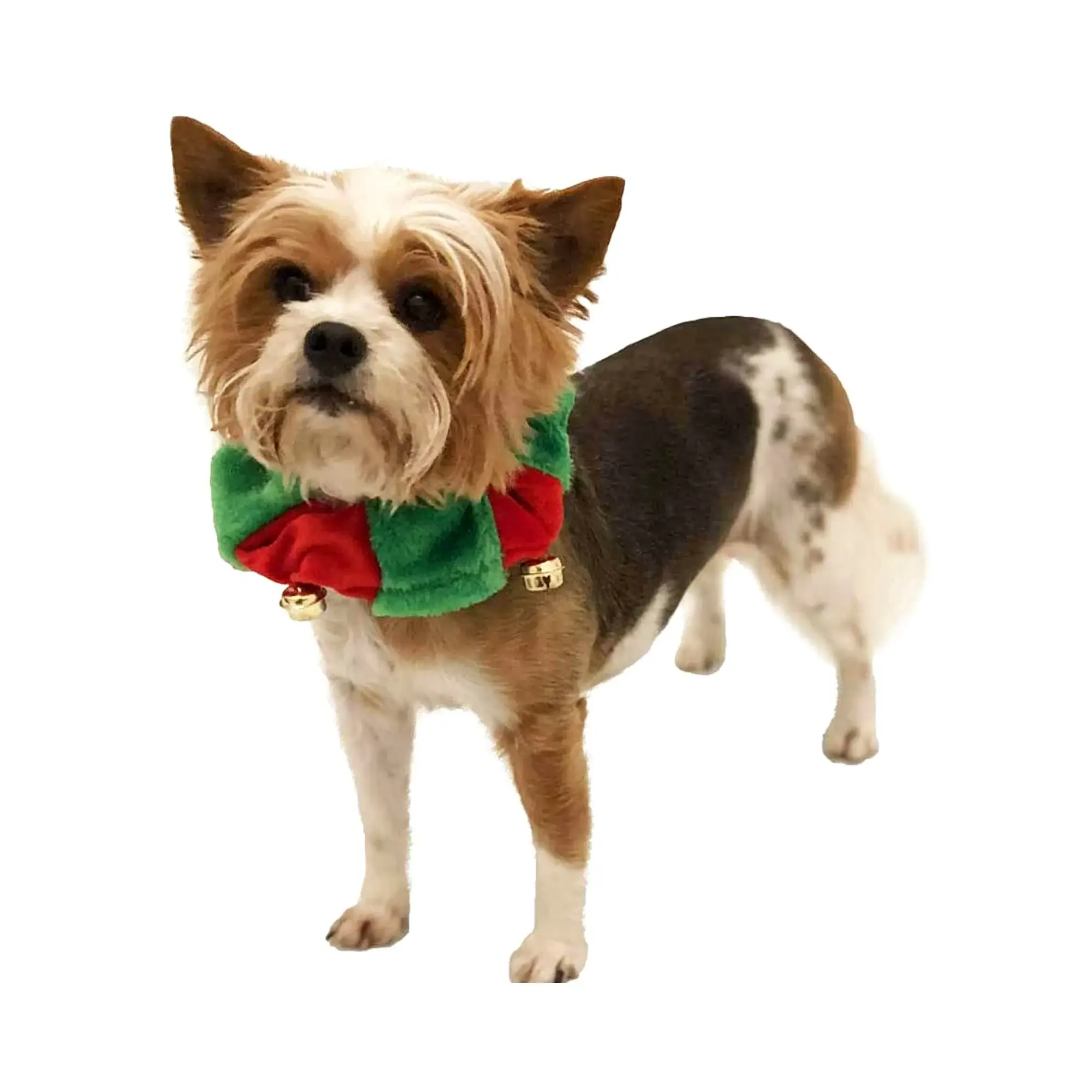 Midlee Designs – wholesale Pet collar – Dog – Midlee Red/Green Christmas Plush Bell Collar1