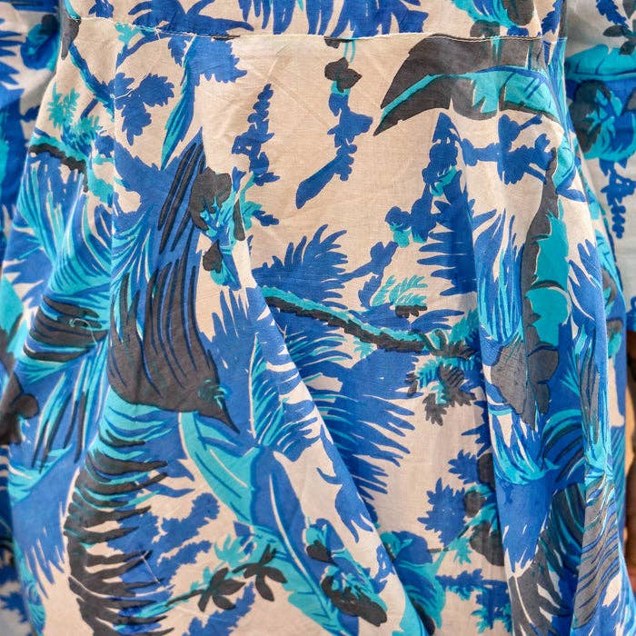 Linen Connections - Wholesale Dress – Women's - Cotton Maxi Dress – Azure Palms Ocean Breeze Print2