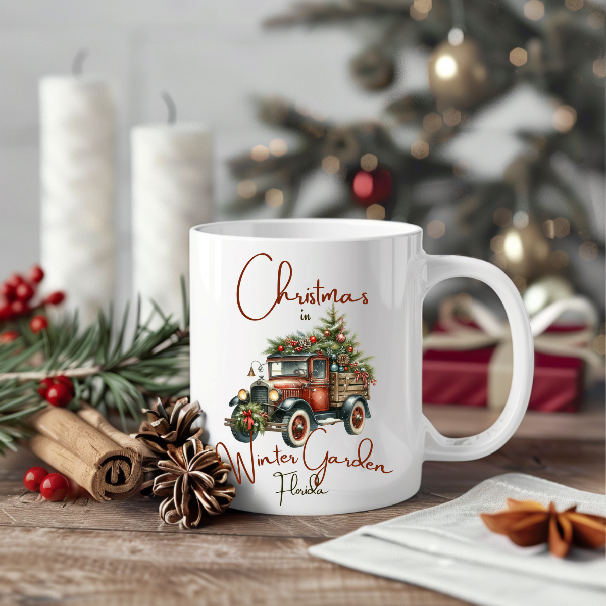 Driftwood Market Wholesale - Wholesale Coffee Mug - Your City Or Town Custom Christmas Mug 11oz 1