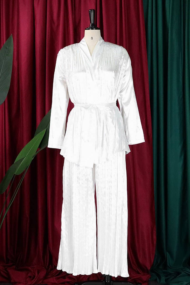 NINEXIS - Wholesale Top & Pant Set (NOT Loungewear) - Women's - CWSTB0523_PLUS SIZE  LACE UP SHIRT  TROUSERS TWO-PIECE SET16