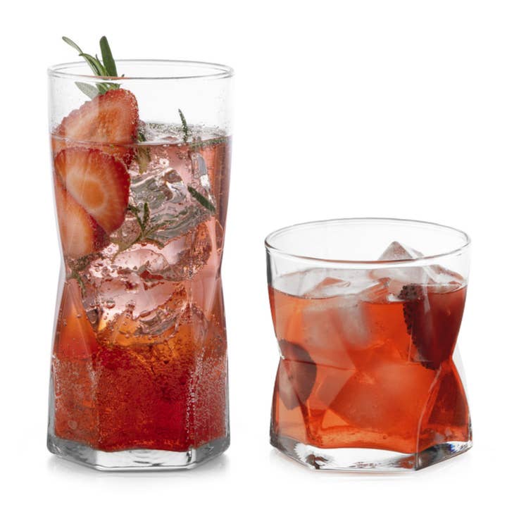Libbey Rhombus 16-Piece Tumbler and Rocks Glass Set for wholesale by Libbey