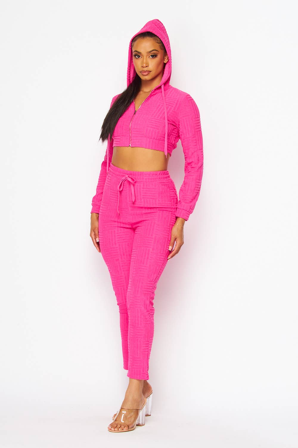 5besties inc – wholesale Top & pants set (NOT Loungewear) – Women's – CROP HOODIE JACKET AND PANTS SET9