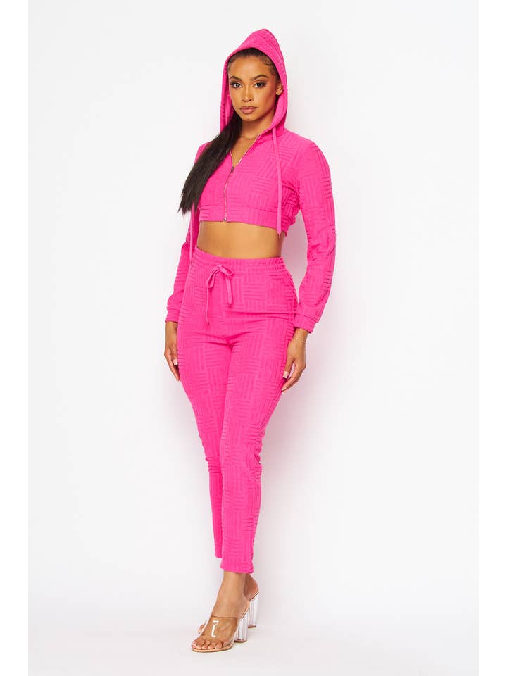5besties inc – wholesale Top & pants set (NOT Loungewear) – Women's – CROP HOODIE JACKET AND PANTS SET9