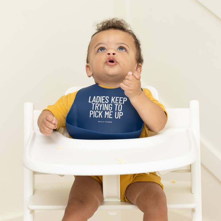 Blue Ladies Pick Me Up Wonder Bib for wholesale on Faire