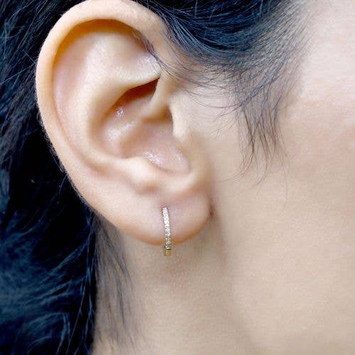 Jewels of Mewar - Wholesale Hoop Earrings - Diamond Studded Mini Hoops