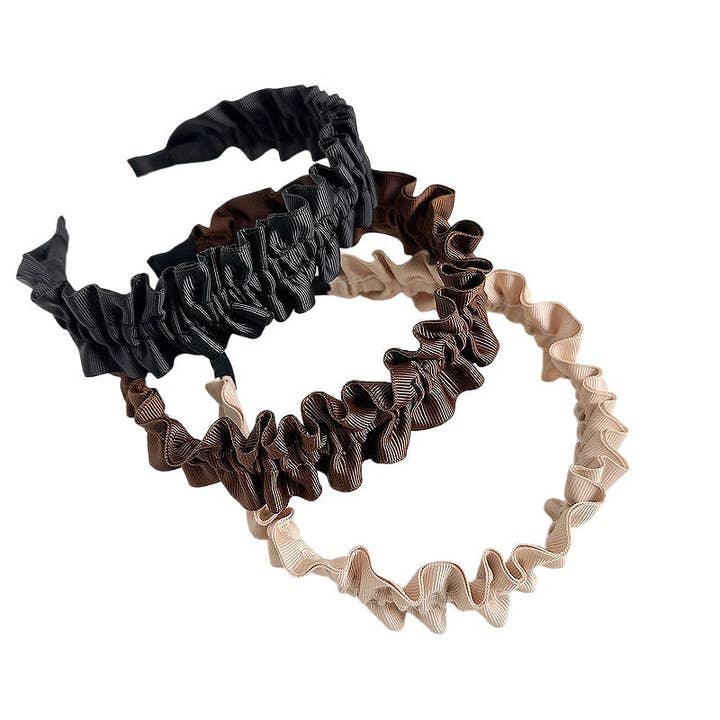 Geplooide Golf Brede Hoofdband Hoge Kroon Contour S5P445 voor wholesale door alberalkirk