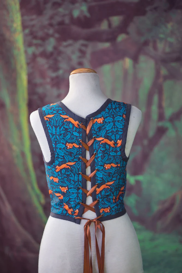 Costurero Real - Vente Corset – femme - Corset style Renaissance à motifs écureuil, William Morris3