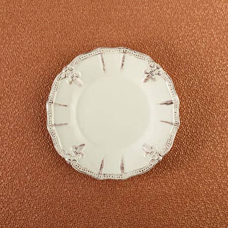 India Handicrafts Inc - Wholesale Decorative Plate/Dish/Bowl - Fleur-Di-Lis Ceramic Plate