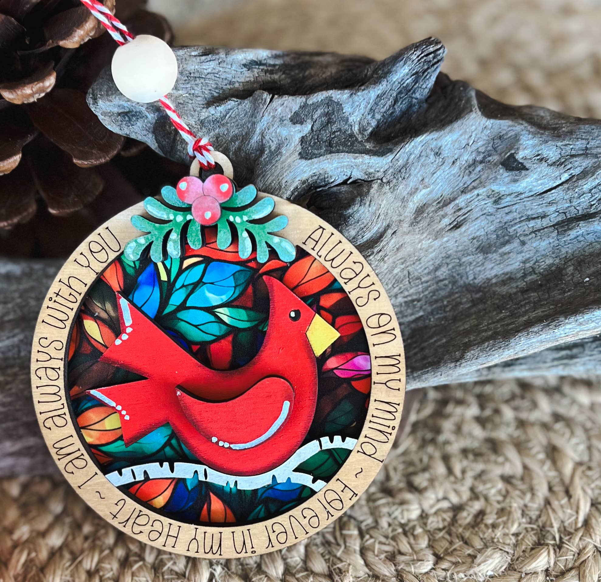 OBX Prep - Vendita all'ingrosso Decorazione - Ornamento Dipinto a Mano Ricordo Cardinalizio1