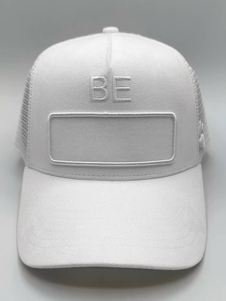 beYourDogs Suede Trucker Cap - White/White for wholesale by beYourDogs