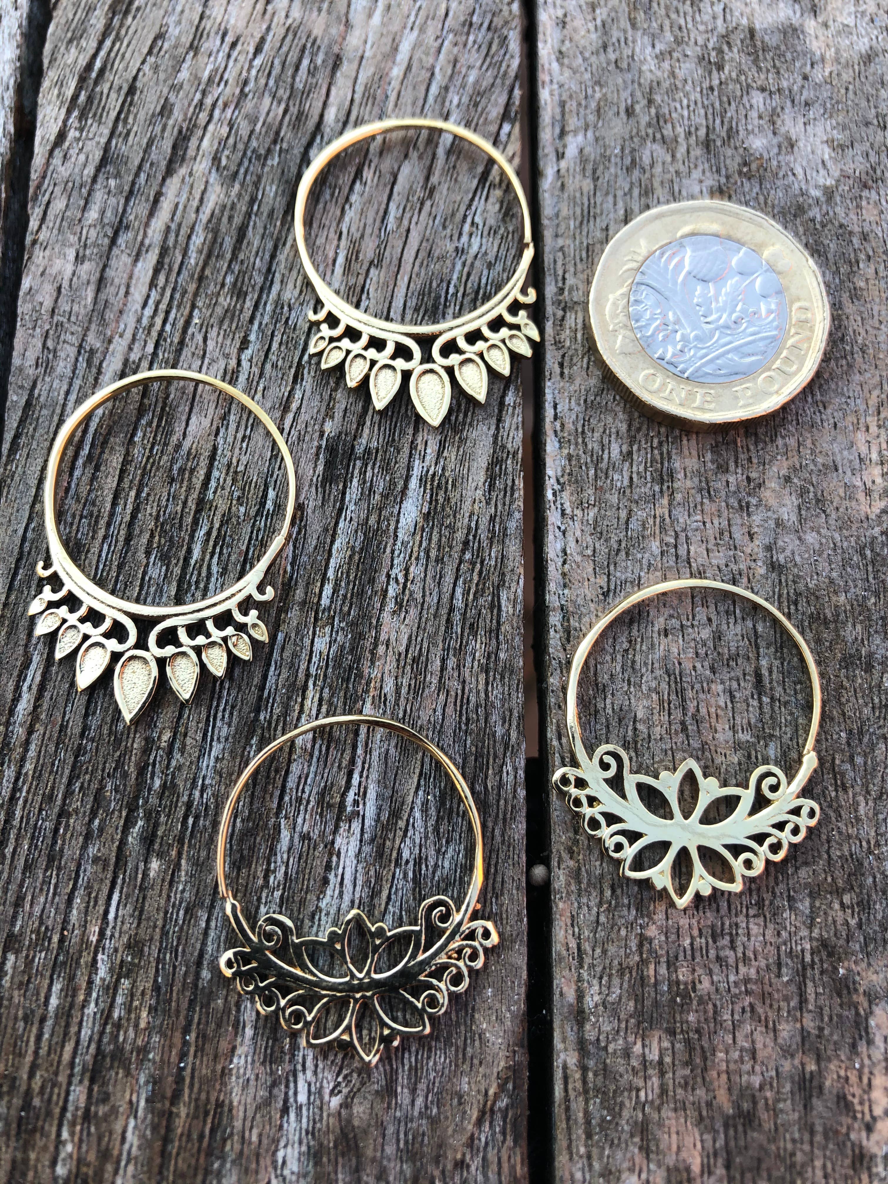 Emma's Emporium – wholesale Hoop earrings – Brass Tribal Gypsy Ethnic Earrings - Small5