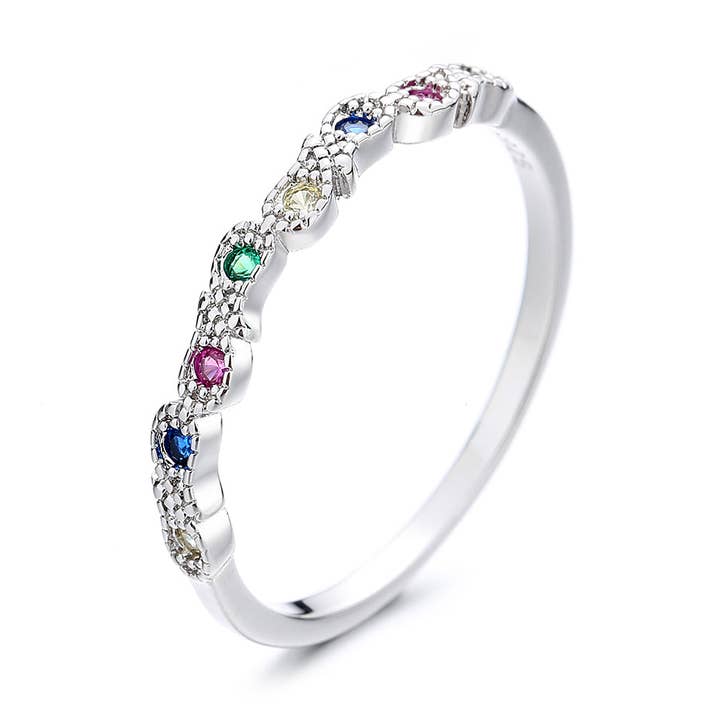 Sterling Silver Milligrain Birthstone Ring for wholesale by Amy and Annette