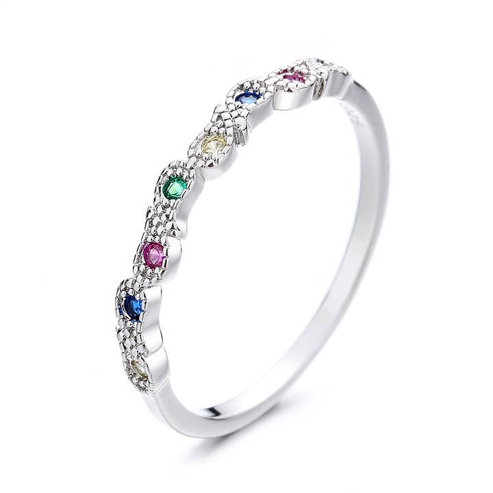 Sterling Silver Milligrain Birthstone Ring for wholesale by Amy and Annette