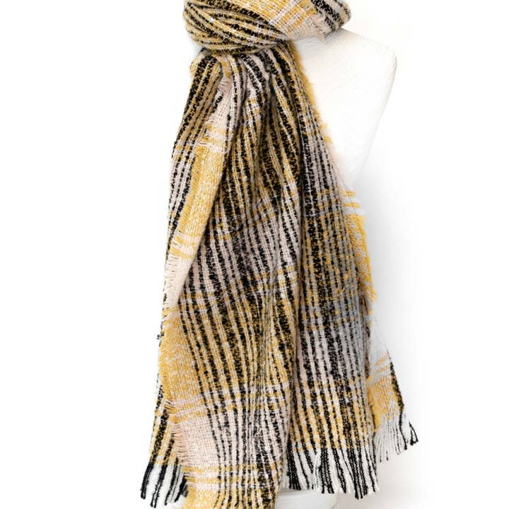 Large striped winter scarf for wholesale by KLK