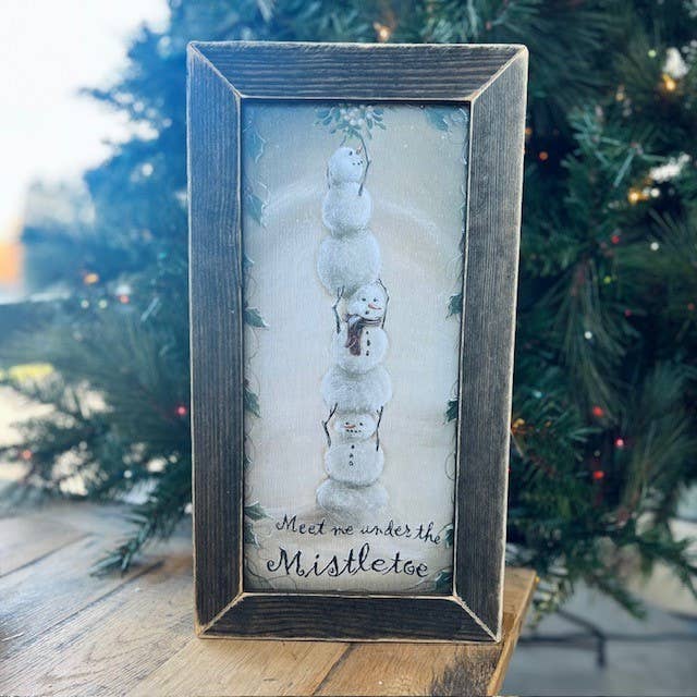 JanMichaels Art & Home - Wholesale Christmas Wall Art - MG106 Meet Me Under The Mistletoe Snowman