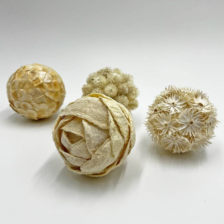 2626 Designs - Wholesale Artificial Plant - Box of 4 Preserved Decorative Conifer Pinecone Topiary Balls
