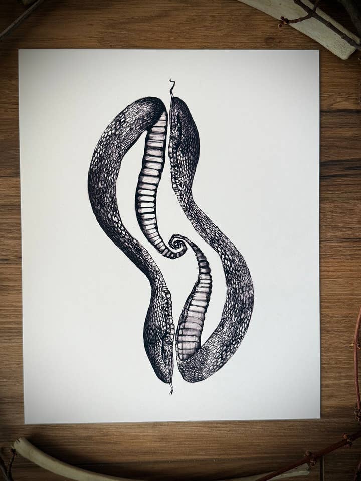 Snake Duo Art Print for wholesale by Signum Somnia