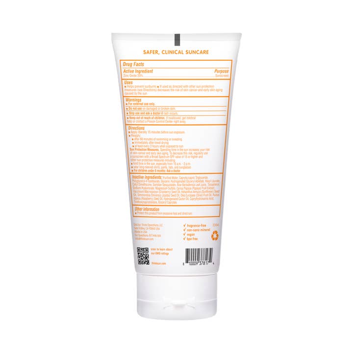 Think - Wholesale Sunscreen - Think Baby SPF 30 Clear Zinc Sunscreen (6oz), EWG Verified
