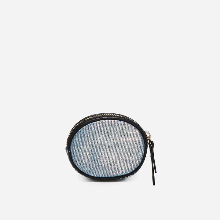 DENIM PLATEADO Monedero redondo de mezclilla plateada sororita de venta al por mayor en Faire2