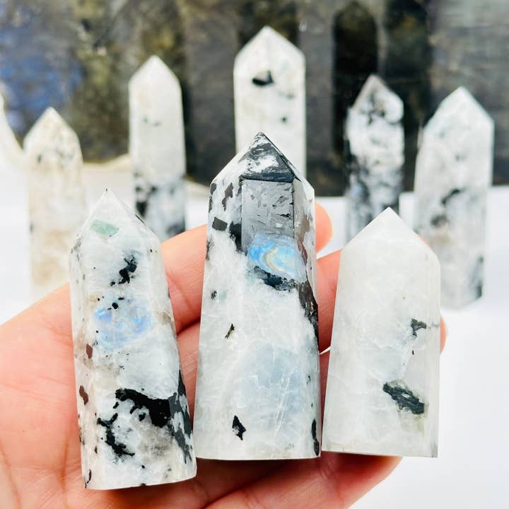 Rock Paradise - Wholesale Spiritual Stone/Crystal - Rainbow Moonstone Polished Crystal Points - By Weight -