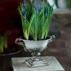 Distressed White Iron Urn for wholesale by Mothology Home