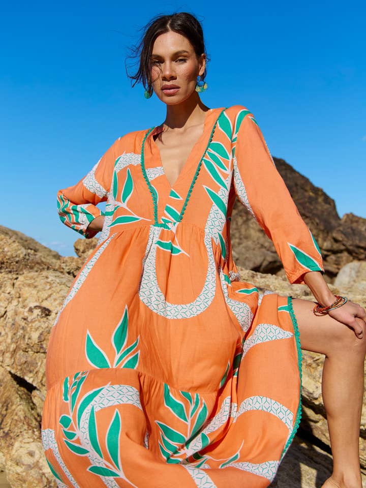Orange Penny Maxi Tulum for wholesale on Faire1