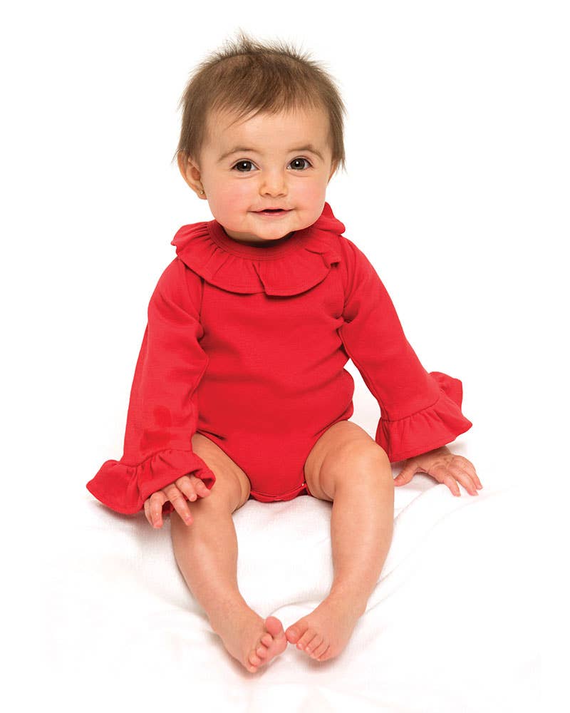 MONAG - Wholesale Bodysuit (Non-Footed) - Baby - Long Sleeve Ruffle Baby Onesie, Frill Baby Bodysuit1